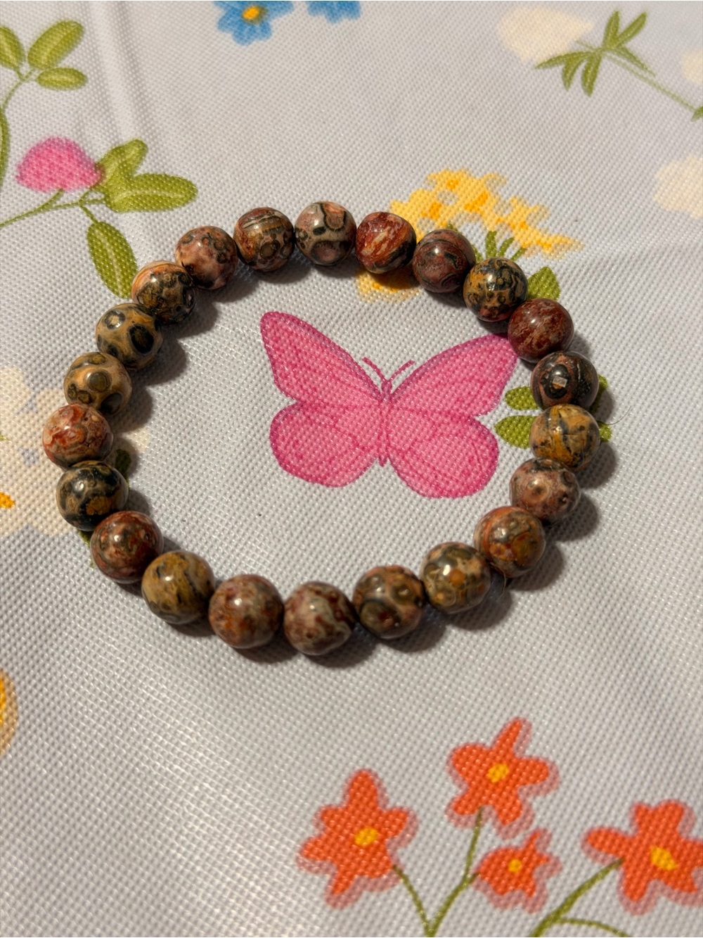 Earth-Tone Jasper Bead Stretch Bracelet - Natural Multi-Color